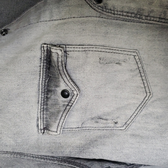 scotch & Soda Distressed Chambray Denim Jacket, Size S - Picture 2 of 16